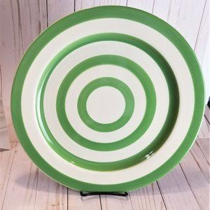 Large Green and White Bullseye 14" Serving Plate